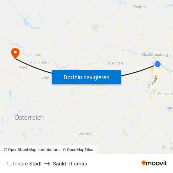 1., Innere Stadt to Sankt Thomas map