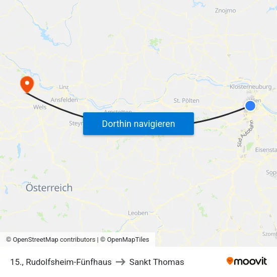15., Rudolfsheim-Fünfhaus to Sankt Thomas map