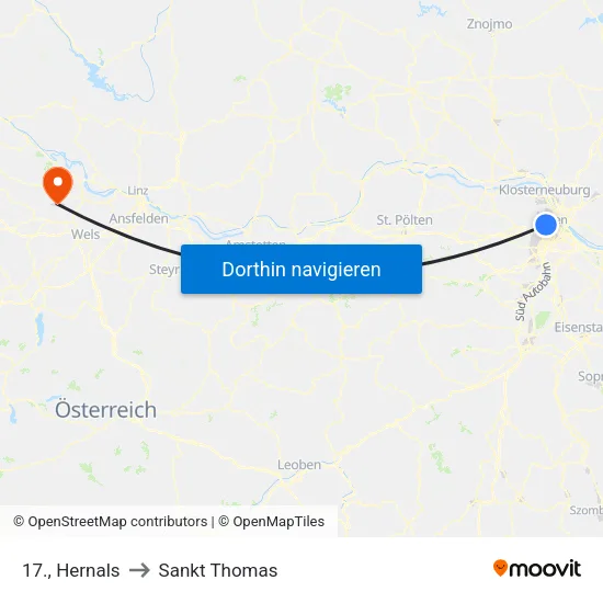 17., Hernals to Sankt Thomas map