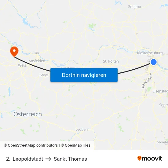 2., Leopoldstadt to Sankt Thomas map