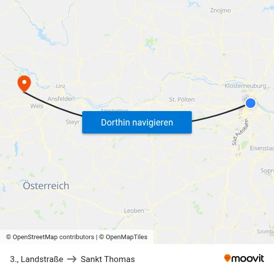 3., Landstraße to Sankt Thomas map