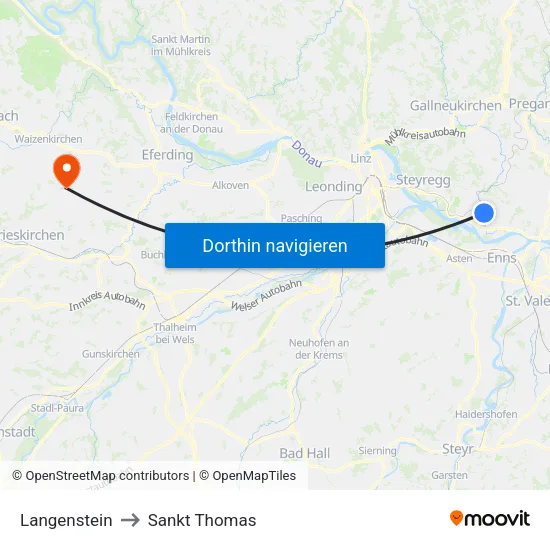 Langenstein to Sankt Thomas map