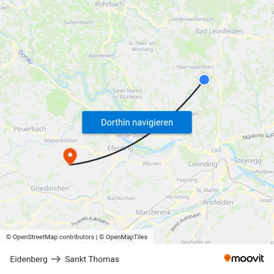 Eidenberg to Sankt Thomas map