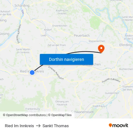 Ried Im Innkreis to Sankt Thomas map