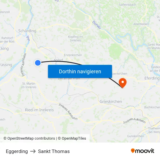 Eggerding to Sankt Thomas map