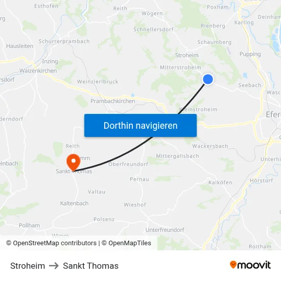 Stroheim to Sankt Thomas map