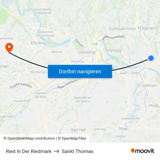 Ried In Der Riedmark to Sankt Thomas map