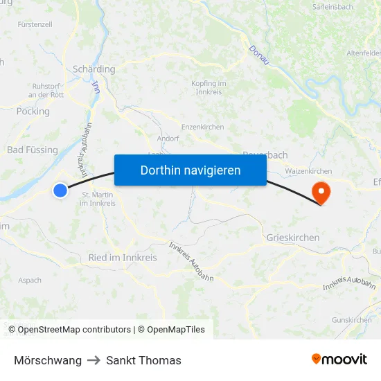 Mörschwang to Sankt Thomas map