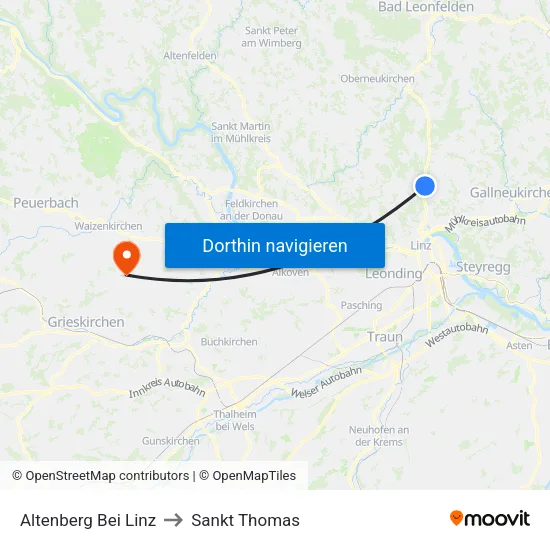 Altenberg Bei Linz to Sankt Thomas map