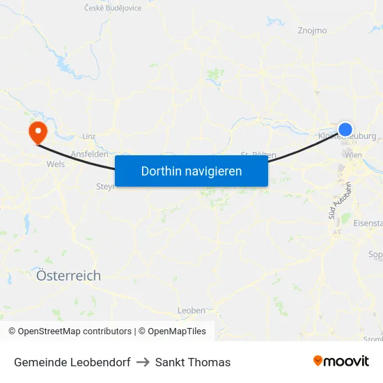 Gemeinde Leobendorf to Sankt Thomas map