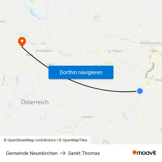 Gemeinde Neunkirchen to Sankt Thomas map