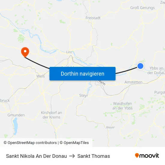 Sankt Nikola An Der Donau to Sankt Thomas map