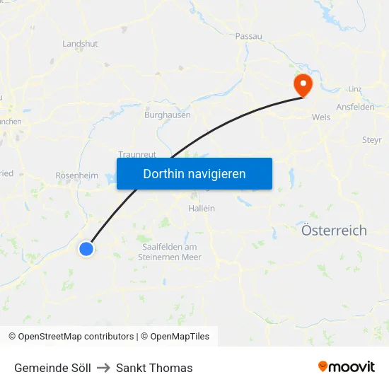 Gemeinde Söll to Sankt Thomas map