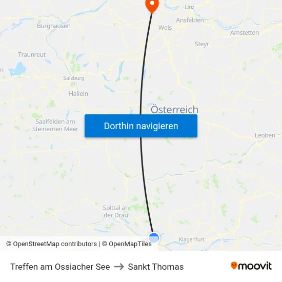 Treffen am Ossiacher See to Sankt Thomas map