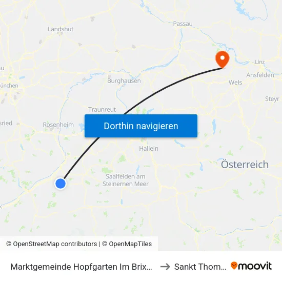 Marktgemeinde Hopfgarten Im Brixental to Sankt Thomas map