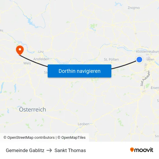 Gemeinde Gablitz to Sankt Thomas map