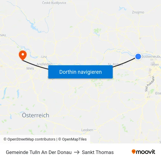 Gemeinde Tulln An Der Donau to Sankt Thomas map