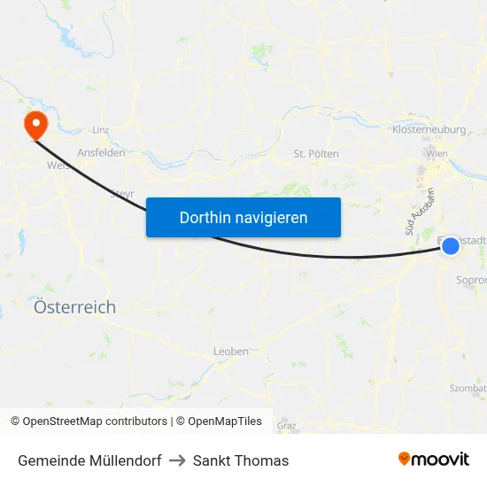 Gemeinde Müllendorf to Sankt Thomas map