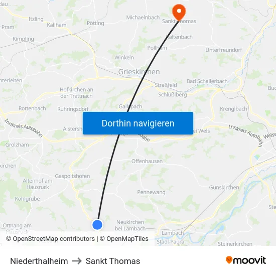 Niederthalheim to Sankt Thomas map
