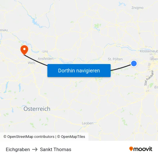 Eichgraben to Sankt Thomas map