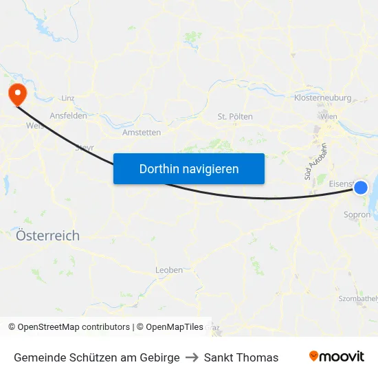 Gemeinde Schützen am Gebirge to Sankt Thomas map