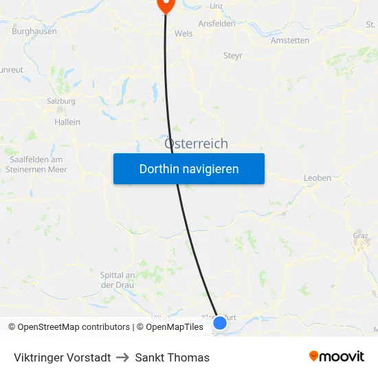 Viktringer Vorstadt to Sankt Thomas map