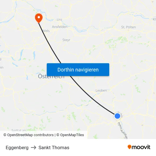 Eggenberg to Sankt Thomas map