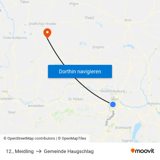 12., Meidling to Gemeinde Haugschlag map
