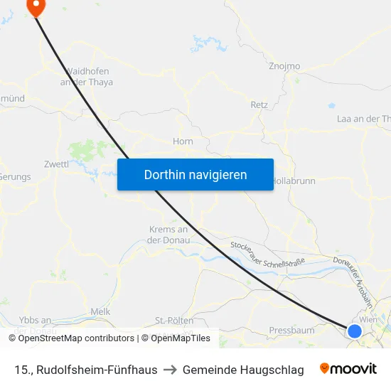 15., Rudolfsheim-Fünfhaus to Gemeinde Haugschlag map