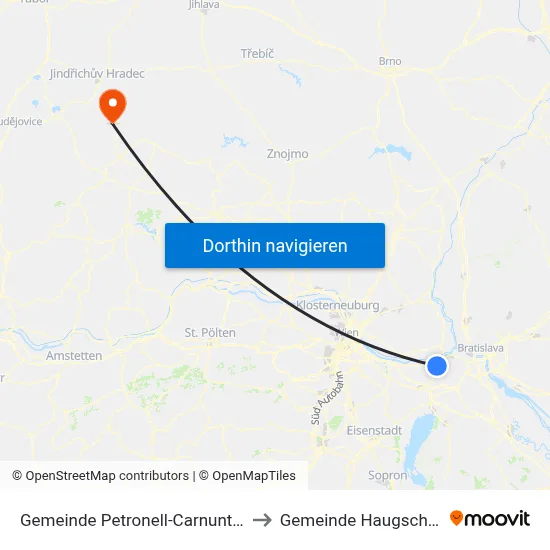 Gemeinde Petronell-Carnuntum to Gemeinde Haugschlag map