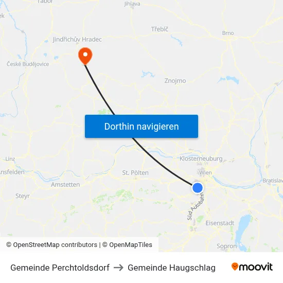 Gemeinde Perchtoldsdorf to Gemeinde Haugschlag map