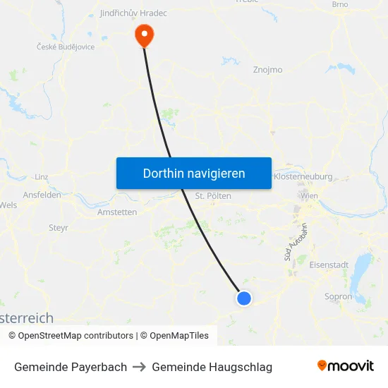 Gemeinde Payerbach to Gemeinde Haugschlag map