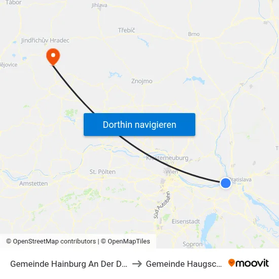 Gemeinde Hainburg An Der Donau to Gemeinde Haugschlag map