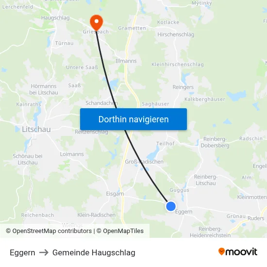 Eggern to Gemeinde Haugschlag map