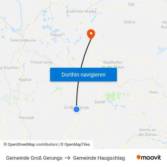 Gemeinde Groß Gerungs to Gemeinde Haugschlag map