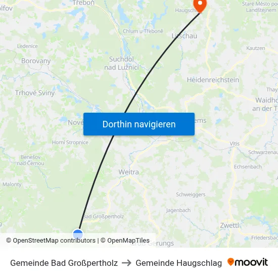 Gemeinde Bad Großpertholz to Gemeinde Haugschlag map