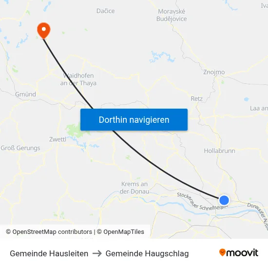 Gemeinde Hausleiten to Gemeinde Haugschlag map
