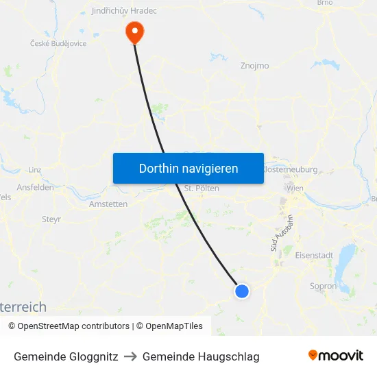 Gemeinde Gloggnitz to Gemeinde Haugschlag map