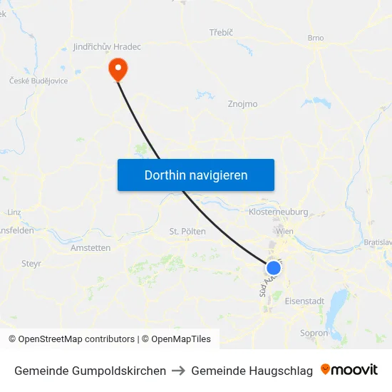 Gemeinde Gumpoldskirchen to Gemeinde Haugschlag map
