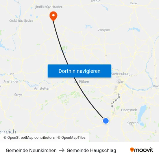 Gemeinde Neunkirchen to Gemeinde Haugschlag map