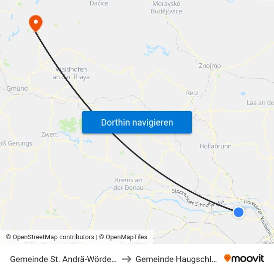 Gemeinde St. Andrä-Wördern to Gemeinde Haugschlag map