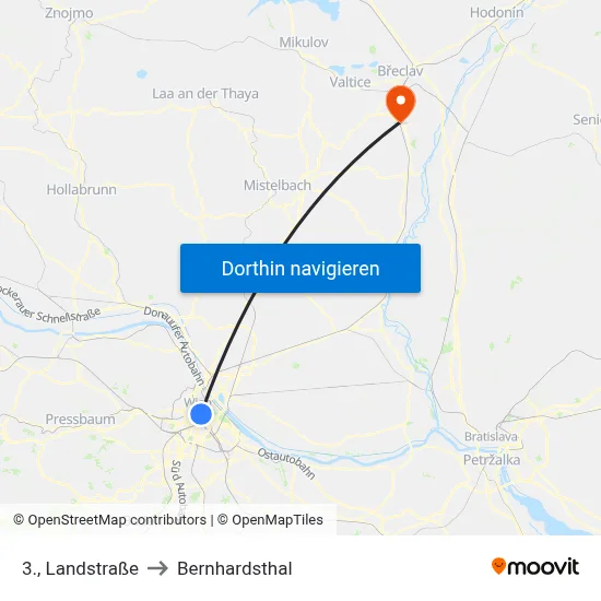 3., Landstraße to Bernhardsthal map