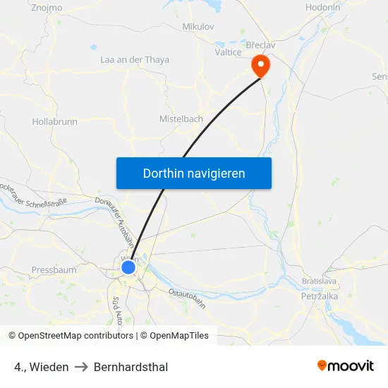 4., Wieden to Bernhardsthal map