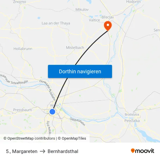 5., Margareten to Bernhardsthal map