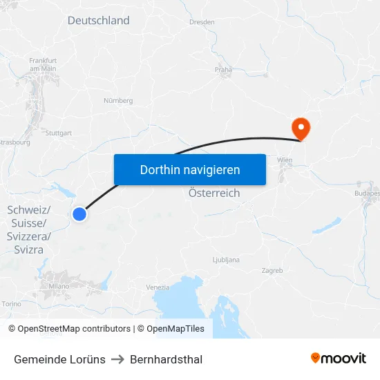 Gemeinde Lorüns to Bernhardsthal map