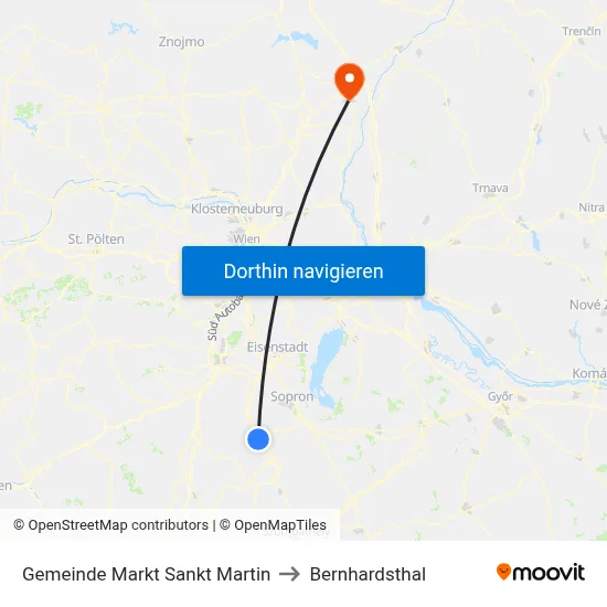 Gemeinde Markt Sankt Martin to Bernhardsthal map
