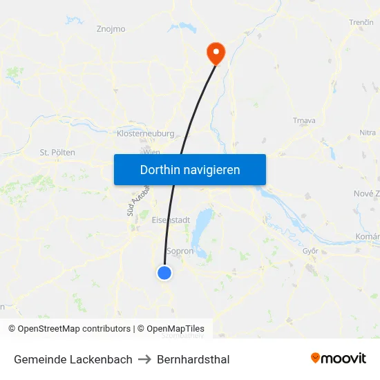 Gemeinde Lackenbach to Bernhardsthal map