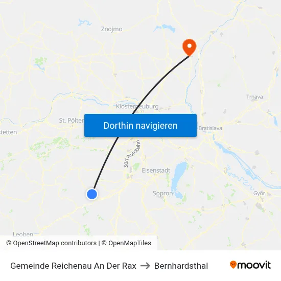 Gemeinde Reichenau An Der Rax to Bernhardsthal map