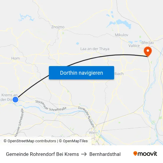 Gemeinde Rohrendorf Bei Krems to Bernhardsthal map