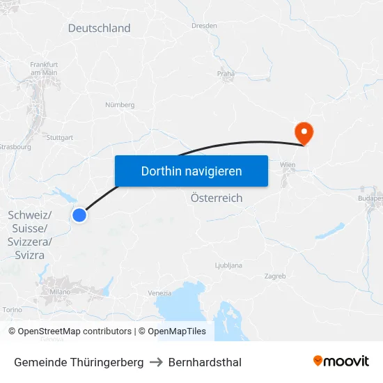 Gemeinde Thüringerberg to Bernhardsthal map